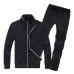 Mens Casual Plus Size Solid Color Tracksuits Stand Collar Cotton Sport Suits
