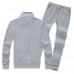 Mens Casual Plus Size Solid Color Tracksuits Stand Collar Cotton Sport Suits