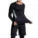 Three-piece Elastic Fitness Suits Men's Long-sleeved Running Training Breathable Sportswear Pants