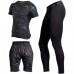 Three-piece Printing Thin Short-sleeved T-shirt Men's Running Training Sweat Breathable Sports Suits