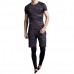 Three-piece Printing Thin Short-sleeved T-shirt Men's Running Training Sweat Breathable Sports Suits