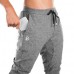 Men's Running Training Workout Pants Drawstring Elastic Waist Sports Leisure Trousers