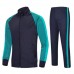 Outdoors Sports Suit Mens Breathable Casual Stitching Color Outfits Running Training Sportswears