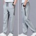 Men's Slim Solid Color Casual Sports Pants Large Size Gym Running Sweatpants