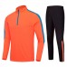 Mens Casual Outdooors Training Sport Suit Zipper Spell Color Football Sportswear