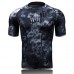 Outdoor Quick Dry Elasticity Camouflage Short Sleeve T-shirt Men's Python Pattern Skinny Fit Tees