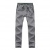 Extra Large Size Men Sports Casual Running Slacks Cotton Drawstring Waist Zipper Pocket Pants