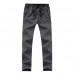 Extra Large Size Men Sports Casual Running Slacks Cotton Drawstring Waist Zipper Pocket Pants