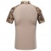 Outdoor Bionic Multicolor Camouflage Tactics T-shirts Men's Quick Drying Lapel  Casual Sports Tops