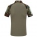 Outdoor Bionic Multicolor Camouflage Tactics T-shirts Men's Quick Drying Lapel  Casual Sports Tops