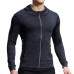 Men's Training Suit Long-sleeved Sports Jacket Reflective Zipper Moisture Wicking Workout Tops