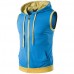 Fashion Casual Summer Hoodies Vest Men's Hit Color Stitching Hooded Sleeveless Tops