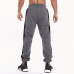 Men's Fitness Running Stitching Color Casual Sports Pants Elastic Waist Drawstring Slim Foot Pants