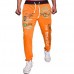 Men Fall Cotton Polyester Letter Printed Basketball Sports Jogger Pants Drawstring Elastic Waist Trousers