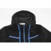 Men's Casual Warm Fleece Sportswears Contrast Color Zipper Stand Collar Hoodies Sweatshirts