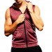 Mens Fashion Zip Up Fitness Running Hooded Vest Casual Quick Drying GYM Sports Hoodies Tank Tops
