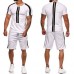 Mens Short Sleeve Casual Sport Suit Athleisure Sportswear