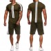 Mens Short Sleeve Casual Sport Suit Athleisure Sportswear