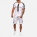 Mens Short Sleeve Casual Sport Suit Athleisure Sportswear
