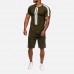Mens Short Sleeve Casual Sport Suit Athleisure Sportswear
