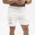 Mens Cotton Moisture Wicking Letters Printing Sports Shorts Solid Color Breathable Gym Bottoms