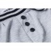 Men's Casual Color Block Stitching Sports Trousers Elastic Waist Drawstring Jogger Pants