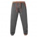 Men's Casual Color Block Stitching Sports Trousers Elastic Waist Drawstring Jogger Pants