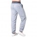 Men's Casual Color Block Stitching Sports Trousers Elastic Waist Drawstring Jogger Pants
