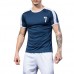 PRO Quick-drying Breathable Classic Printed Tops Mens Short Sleeve Skinny Fit Fitness Sports T-shirt