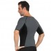 Men's Sports Neoprene Plastic Shirt Zipper Color Block Skinny Tops