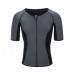 Men's Sports Neoprene Plastic Shirt Zipper Color Block Skinny Tops