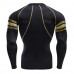 Mens Movement Speed Dry T-shirt Fitting Long Sleeved Elastic Training Workout Sport Tops