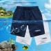 Summer Mens Casual Sports Shorts Loose Knee Length Solid Color Cotton Shorts