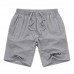 Summer Mens Casual Sports Shorts Loose Knee Length Solid Color Cotton Shorts