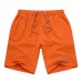 Summer Mens Casual Sports Shorts Loose Knee Length Solid Color Cotton Shorts
