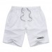 Summer Mens Casual Sports Shorts Loose Knee Length Solid Color Cotton Shorts