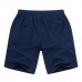 Summer Mens Casual Sports Shorts Loose Knee Length Solid Color Cotton Shorts