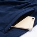 Summer Mens Casual Sports Shorts Loose Knee Length Solid Color Cotton Shorts