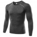 Mens Fitness Tights Elastic Wicking Long-sleeved T-shirt Basketball Running Training Tops