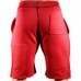 Mens Knee Length Pure Color Drawstring Waist Gym Running Sport Shorts
