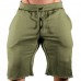 Mens Knee Length Pure Color Drawstring Waist Gym Running Sport Shorts