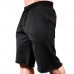 Mens Knee Length Pure Color Drawstring Waist Gym Running Sport Shorts
