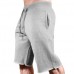 Mens Knee Length Pure Color Drawstring Waist Gym Running Sport Shorts
