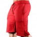 Mens Knee Length Pure Color Drawstring Waist Gym Running Sport Shorts