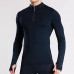 Mens Tight Elastic T-shirts Speed Dry Breathable Long Sleeved Sports Fitness T-shirts