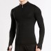 Mens Tight Elastic T-shirts Speed Dry Breathable Long Sleeved Sports Fitness T-shirts