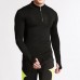 Mens Tight Elastic T-shirts Speed Dry Breathable Long Sleeved Sports Fitness T-shirts