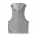 Stylish Men's Hooded Sleeveless Loose Vest Solid Color Fitness Tank Tops