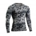 Camouflage Fitness jogging T-shirts Training Suit Elastic Compression Speed Dry Long Sleeved Tights