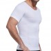 Fat Mens Elastic Body Shaper Underwear Short-sleeved Bodybuilding Tops Tee